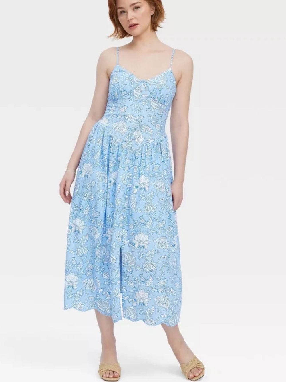 Roberta Roller Rabbit Light Blue Floral Midi Dress